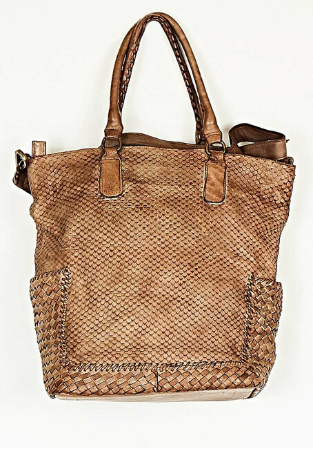 tsanta-plekti-kheiropoiiti-vintage-apo-pepalaiomeno-derma-kamilo-cuca.gr