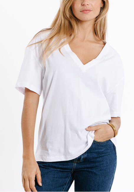 T - Shirt Oversized Βαμβακερό Λευκό-cuca.gr
