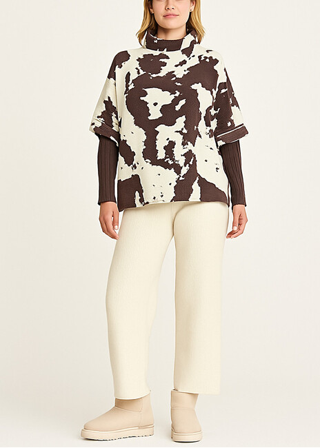 pullover-plekto-loose-manikia-efarmosta-ekroy-chocolat-cuca.gr