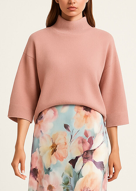 mployza-loose-fit-plekti-melange-manikia-3-4-poydre-cuca.gr