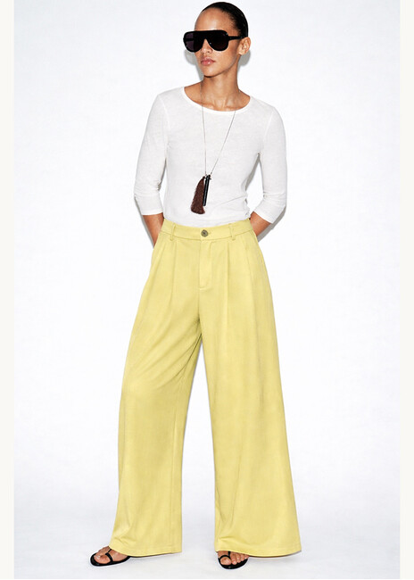 pantelona-kaparntina-souple-me-pietes-pastel-kitrino-cuca.gr