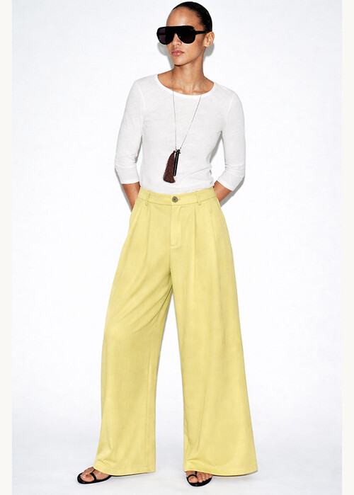 pantelona-kaparntina-souple-me-pietes-pastel-kitrino-cuca.gr