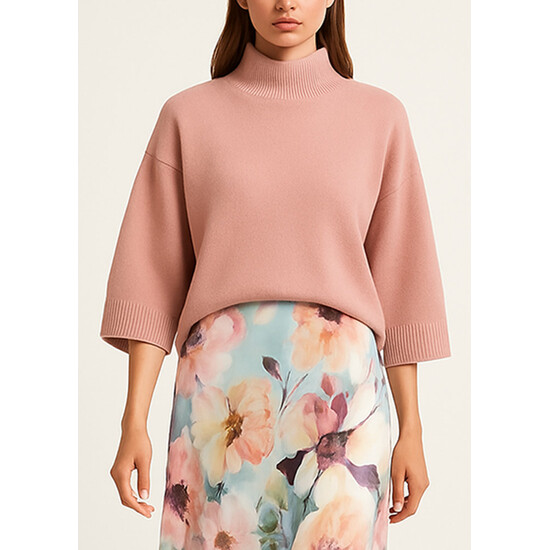 mployza-loose-fit-plekti-melange-manikia-3-4-poydre-cuca.gr